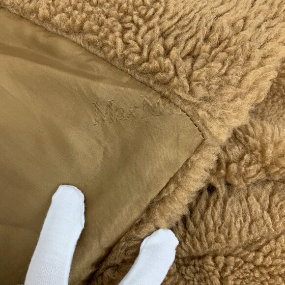 IW0176 Maxmara Teddy series Brown camel velvet Teddy lapel double-breasted coat - Picture 9 of 9